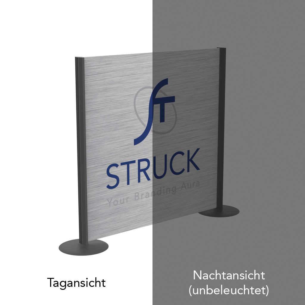 Raumteiler "Vi-Pro" gebürstetes Aluminium - Struck Lichtwerbung Shop