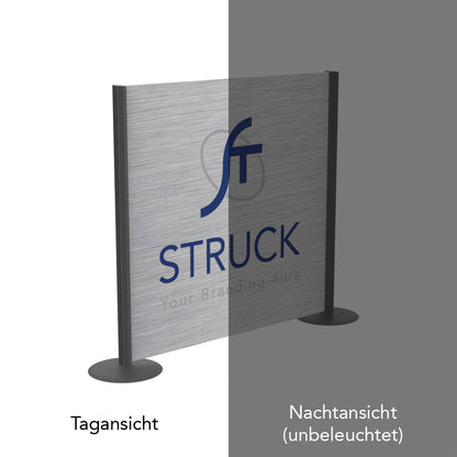 Raumteiler "Vi-Pro" gebürstetes Aluminium - Struck Lichtwerbung Shop